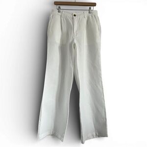 Lands' End Women's High Rise Wide Leg Linen Pleated Pants